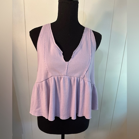 Urban Outfitters Women’s Purple Peplum Tank Size Large - Picture 2 of 10